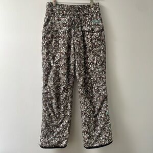 ORAGE WOMENS GIRLS SNOWBOARDING SKI PANTS W/ADJUST BAND brown aqua SZ 16 (XS/S)